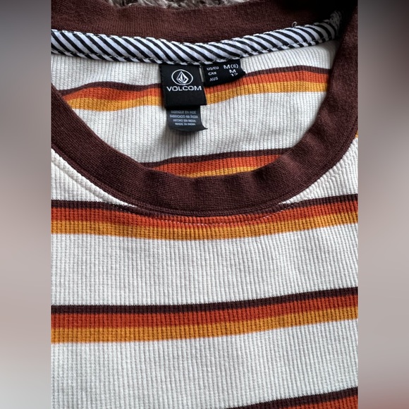 Volcom Avoid the Void Striped T-Shirt Women's Dress Size Medium - Picture 5 of 6